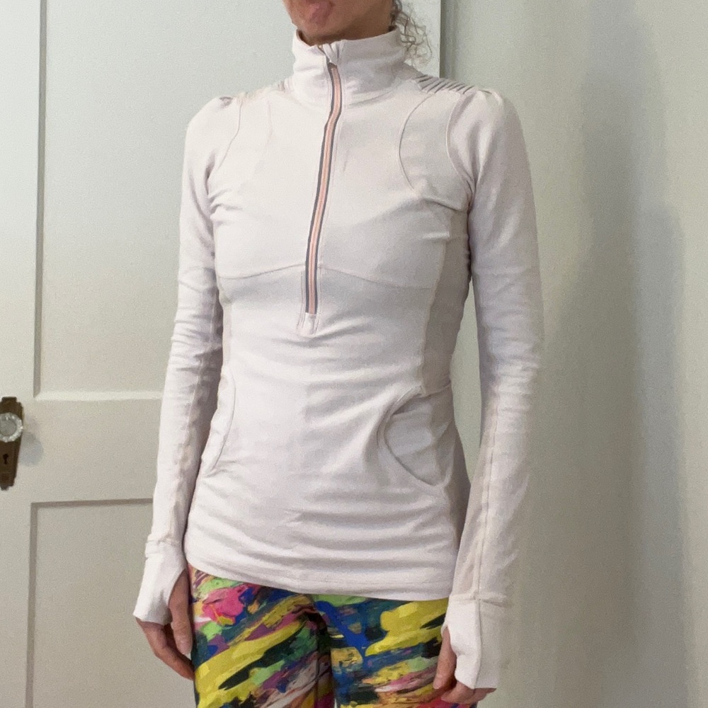 Pink Lululemon Half Zip Long Sleeve